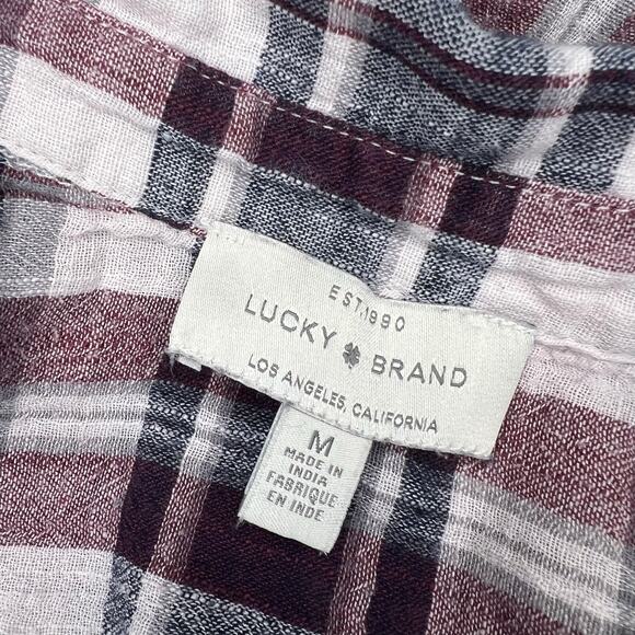 Lucky Brand Women’s Plaid Button Up Shirt Size M - Picture 4 of 4
